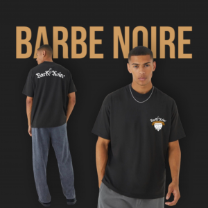 t shirt oversize barbe noir